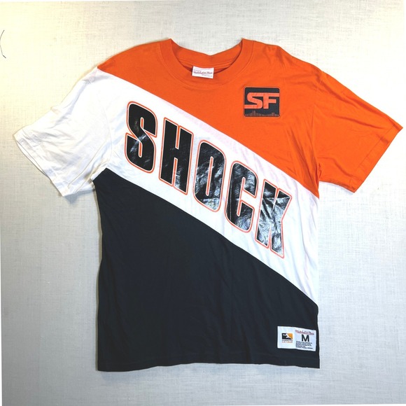 BNWT SHOCK SF Overwatch League T-Shirt M Mitchell Ness Men San Francisco ORANGE - Picture 2 of 8